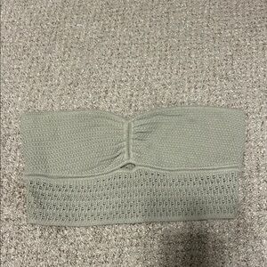 American Eagle Outfitters Sage Green Knit Strapless Bandeau